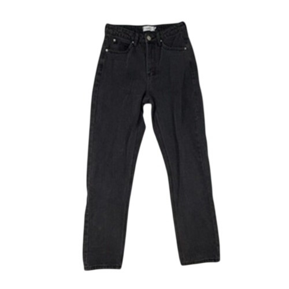 RUE21 Women's Black‎ Denim Jeans High Waisted Straight Leg Casual Pants